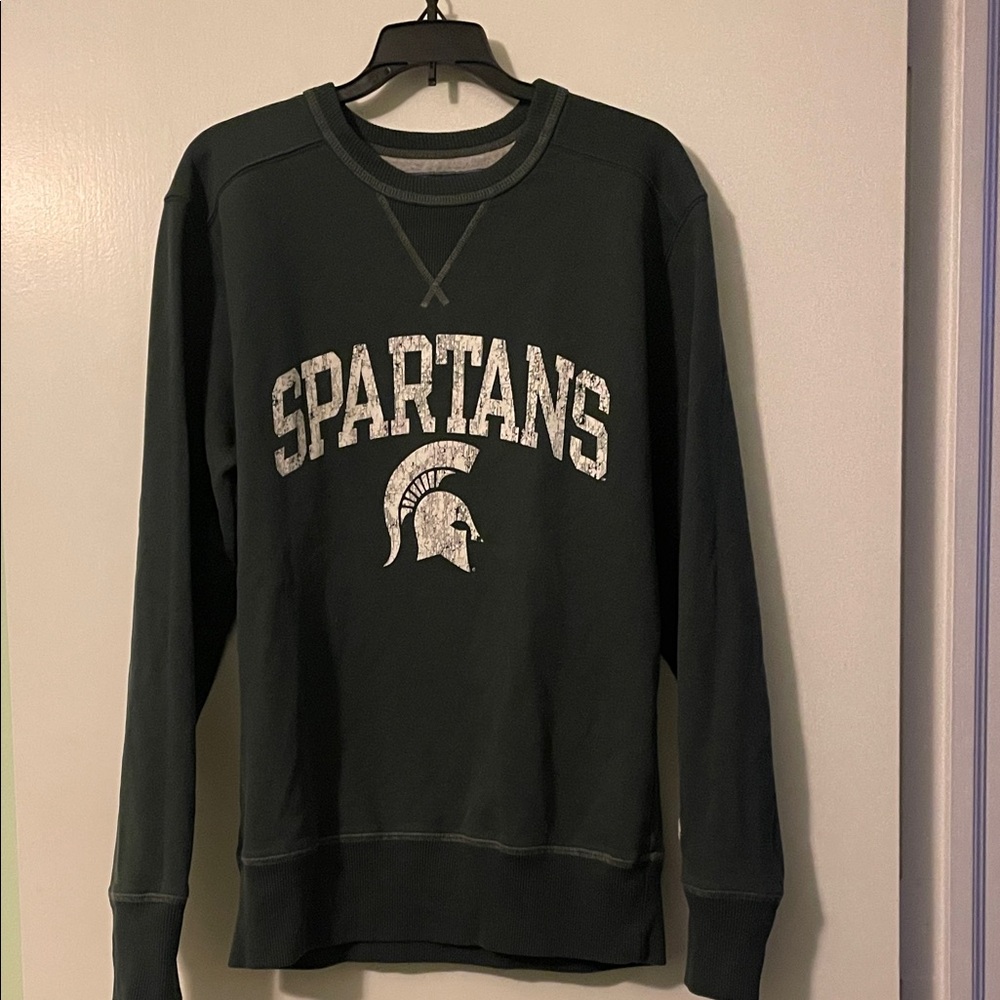 Michigan State Spartans “Distressed” Green Sweatshirt